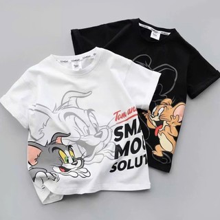Áo Thun Unisex Trẻ Em Tom Và Jerry Form Rộng Thoáng Mát Size 20-50Kg