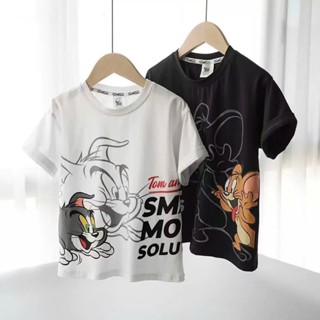 Áo Thun Unisex Trẻ Em Tom Và Jerry Form Rộng Thoáng Mát Size 20-50Kg