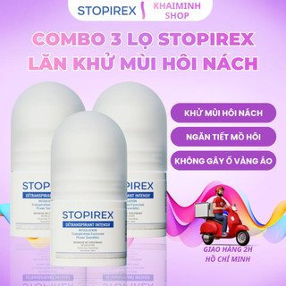 COMBO 3 Lọ Lăn Khử Mùi STOPIREX, Ngăn Tiết Mồ Hôi, Khử Mùi Hôi Nách, Không Ố Vàng | Net 30ml