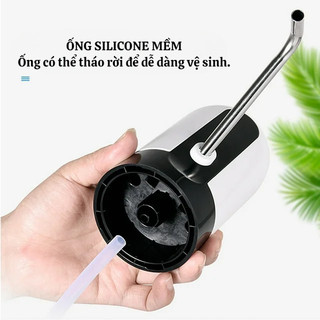 Máy Bơm Nước Bình Tự Động Sạc USB 1 Nút Nhấn, Vòi Hút Nước 20L Có LED, Bơm Nhanh Tiện Lợi