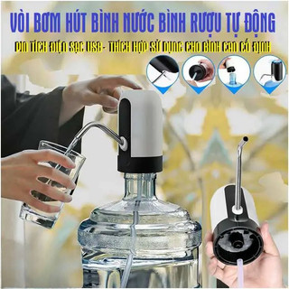 Máy Bơm Nước Bình Tự Động Sạc USB 1 Nút Nhấn, Vòi Hút Nước 20L Có LED, Bơm Nhanh Tiện Lợi