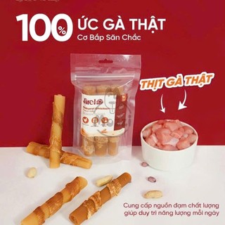 Snack cho chó Jreho Que cuộn xoắn nhân thịt heo cuốn gà đậu phộng