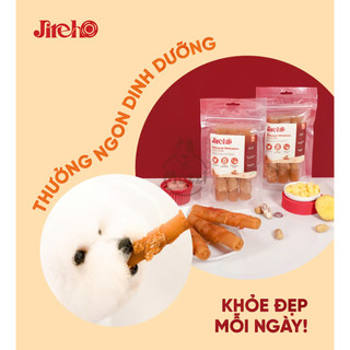 Snack cho chó Jreho Que cuộn xoắn nhân thịt heo cuốn gà đậu phộng