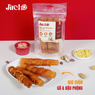 Snack cho chó Jreho Que cuộn xoắn nhân thịt heo cuốn gà đậu phộng