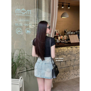 Chân Váy Ôm Jeans Bò Đính Đá QC