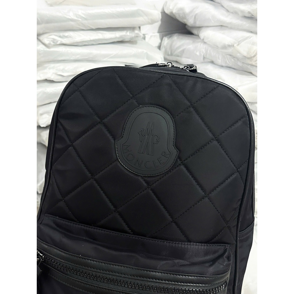 ⚡️[Hight Quality] Balo Nam Nữ 1oncler Đan Chéo Backpack - Điểm Nhấn Chữ Phối Đen Canvas Cao Cấp