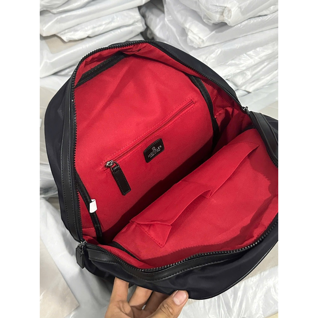 ⚡️[Hight Quality] Balo Nam Nữ 1oncler Đan Chéo Backpack - Điểm Nhấn Chữ Phối Đen Canvas Cao Cấp