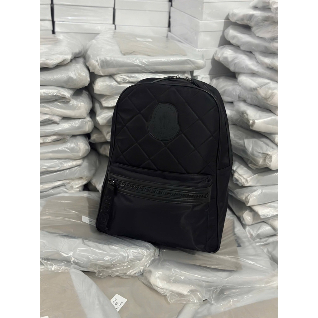 ⚡️[Hight Quality] Balo Nam Nữ 1oncler Đan Chéo Backpack - Điểm Nhấn Chữ Phối Đen Canvas Cao Cấp