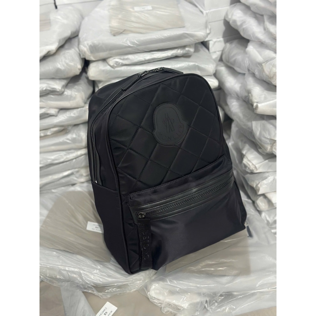 ⚡️[Hight Quality] Balo Nam Nữ 1oncler Đan Chéo Backpack - Điểm Nhấn Chữ Phối Đen Canvas Cao Cấp