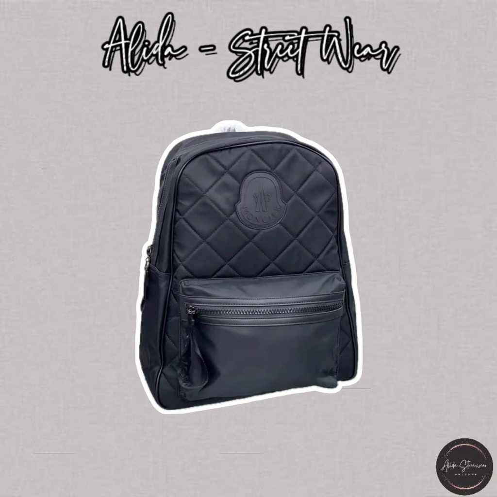 ⚡️[Hight Quality] Balo Nam Nữ 1oncler Đan Chéo Backpack - Điểm Nhấn Chữ Phối Đen Canvas Cao Cấp