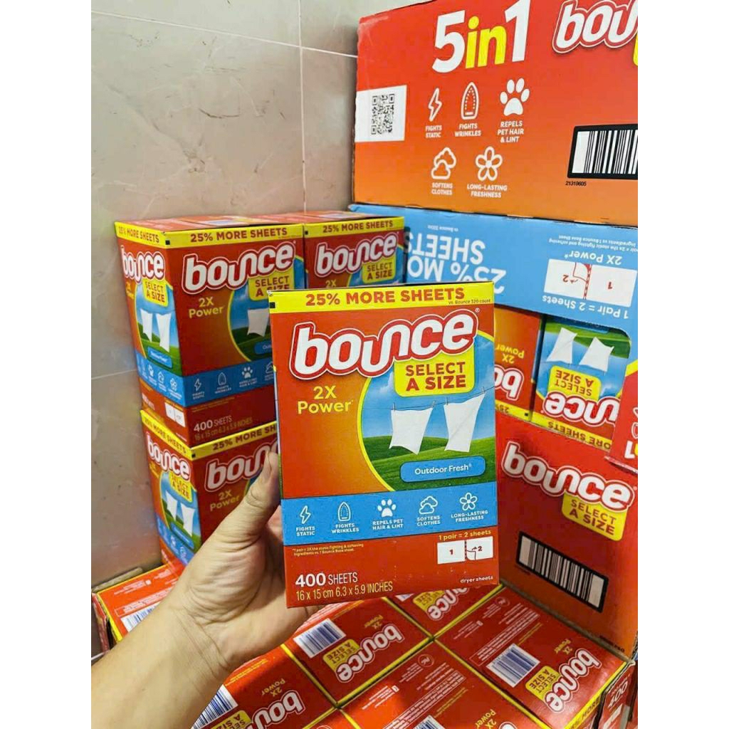 Giấy thơm Bounce mẫu mới GIẤY THƠM BOUNCE SELECT SIZE 2X POWER – SIÊU TIỆN LỢI     ( Mùi Việt Kiều)
