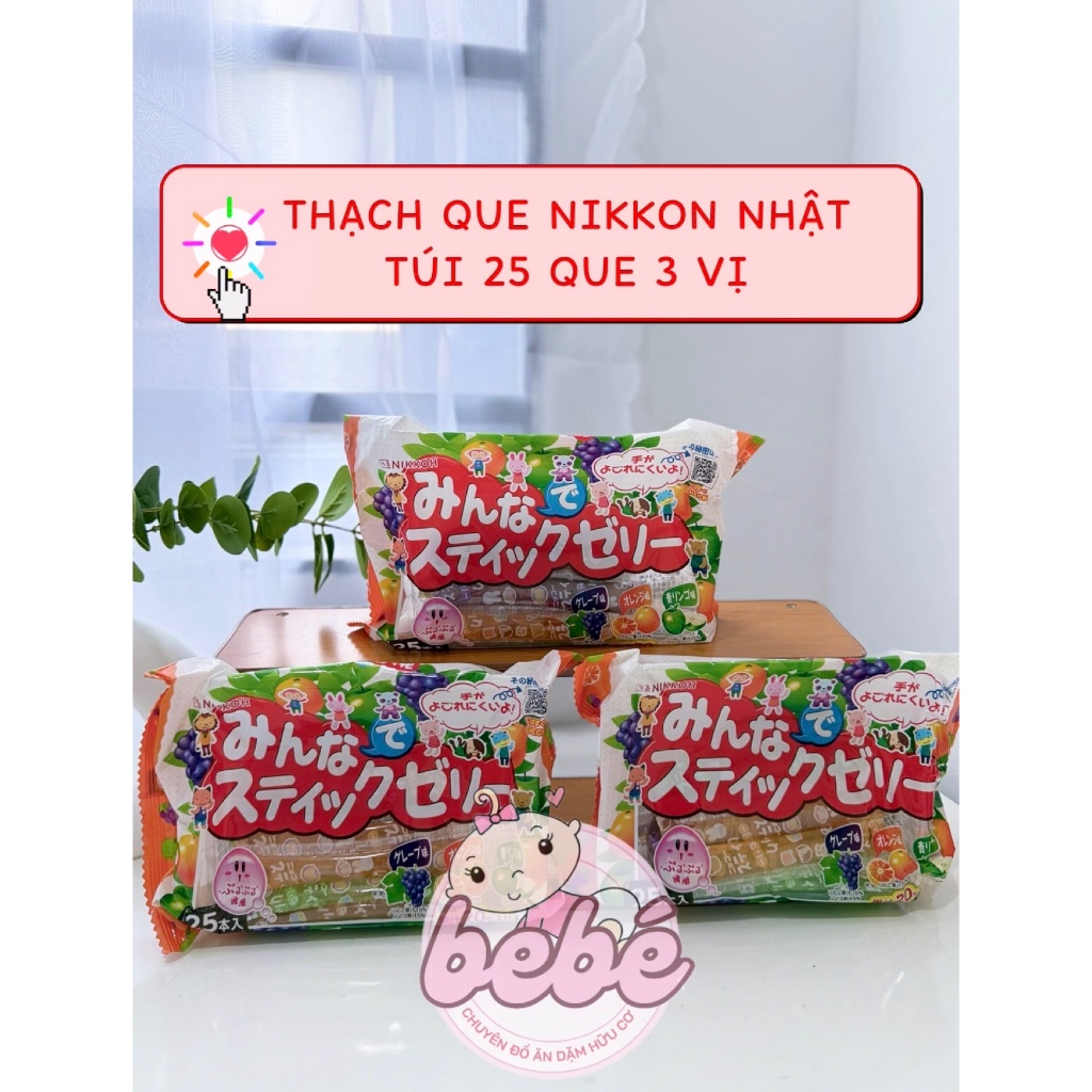 Thạch trái cây Ribon, Orihiro, Nikkon 100% nước ép trái cây cho bé nội địa Nhật