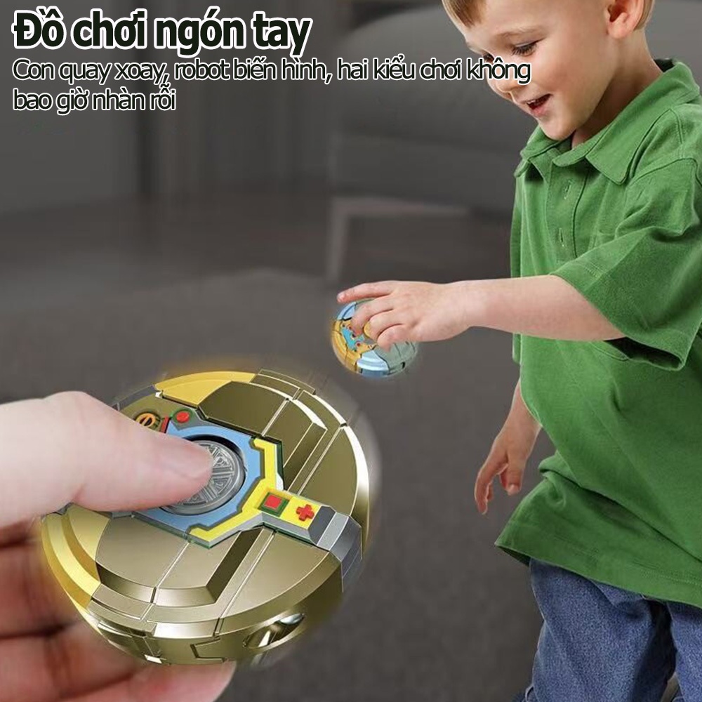 Con Quay Robot Biến Hình Spinner Ngón Tay Giải Trí Siêu Kích Thích Đồ Chơi Trẻ Em & Trang Trí Bàn Làm Việc