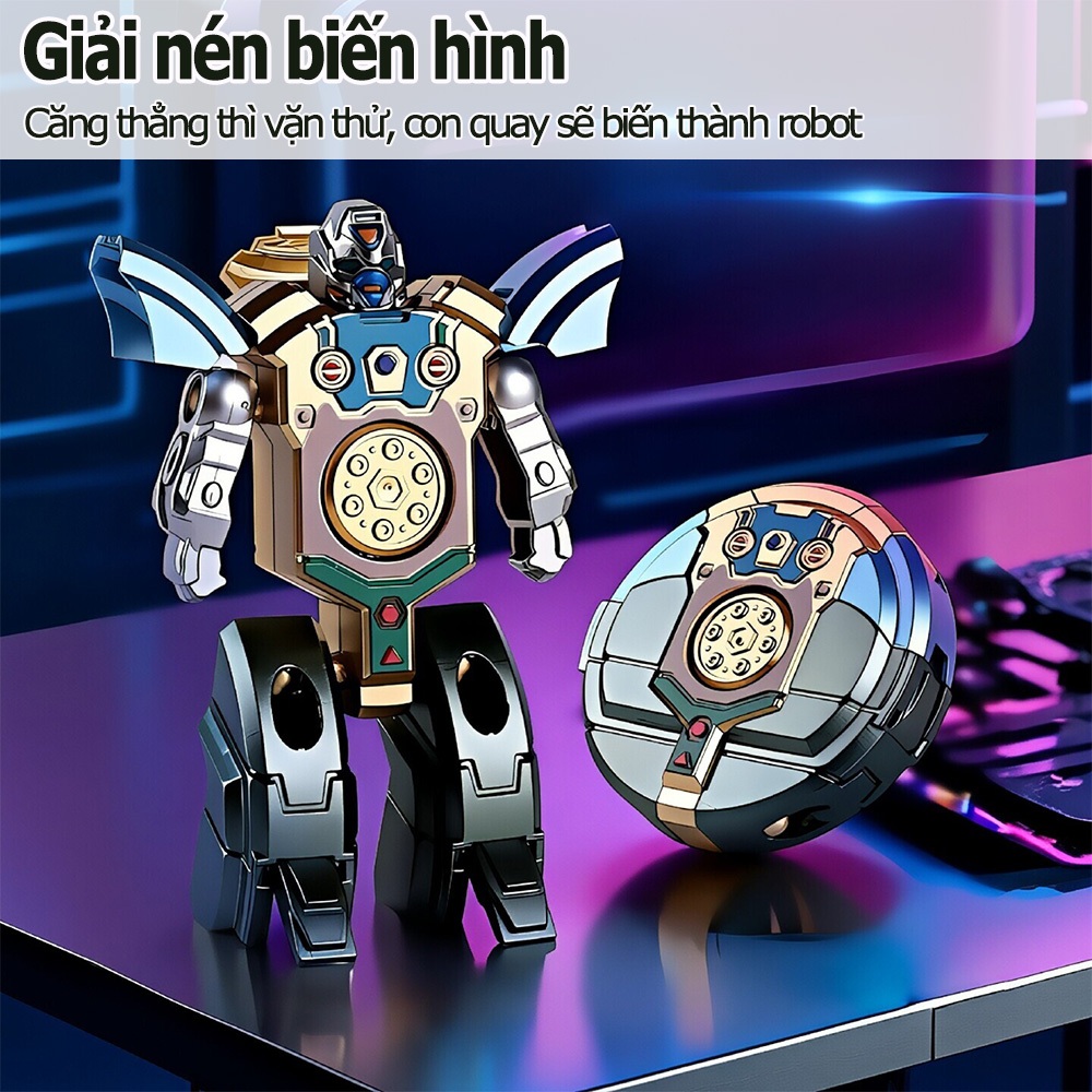 Con Quay Robot Biến Hình Spinner Ngón Tay Giải Trí Siêu Kích Thích Đồ Chơi Trẻ Em & Trang Trí Bàn Làm Việc