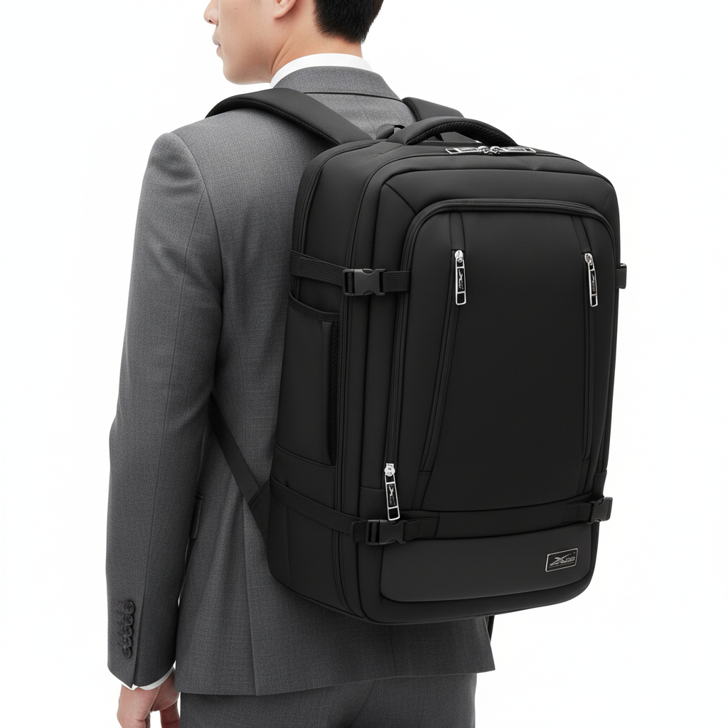 Balo du lịch cỡ lớn Leader Pro đa năng Xbags XB2010 màu đen đựng laptop 17 inch cao cấp!