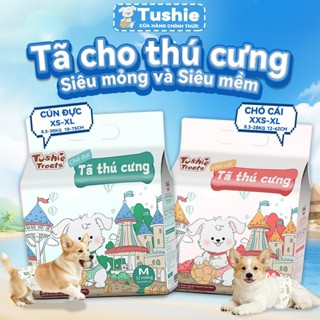 Tushie Treats tã Tã lót cho chó, Siêu thấm, gói 12 miếng, có sẵn cho chó đực và chó cái, size XXS, XS, S, M, L, XL