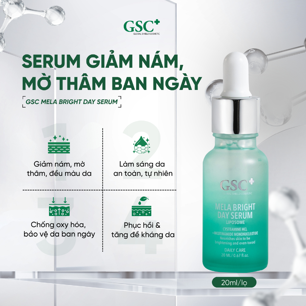 Serum Trắng Da, Mờ Thâm Nám BAN NGÀY GSC Mela Bright Day Serum 20 ML - GC104A