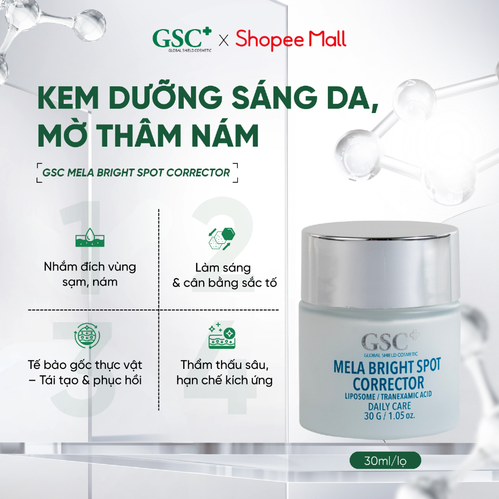 Kem Dưỡng Sáng Da, Mờ Thâm Nám GSC Mela Bright Spot Corrector 30ml - GC105A