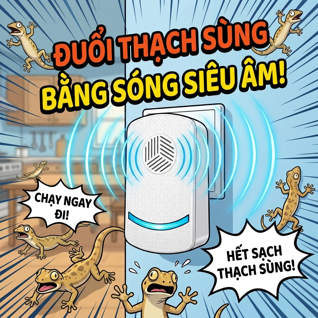🦎 Thạch sùng biến mất hoàn toàn – Thuốc & sóng siêu âm đuổi thạch sùng, hiệu quả nhanh, an toàn cho người & thú cưng ✅