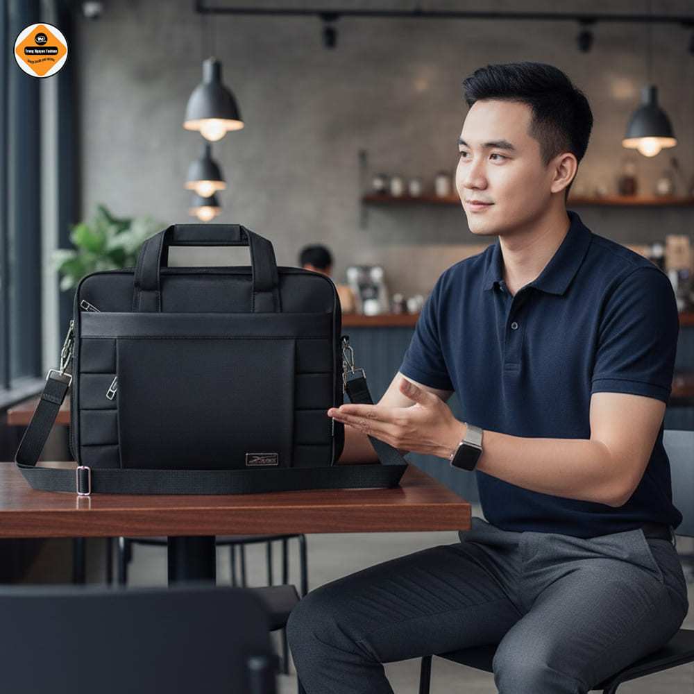 Cặp Doanh Nhân Cao Cấp Xbags Expand Pro XB 4002 Màu Đen, Có Khóa Nới Rộng, Đựng Laptop 15.6–17 Inch!