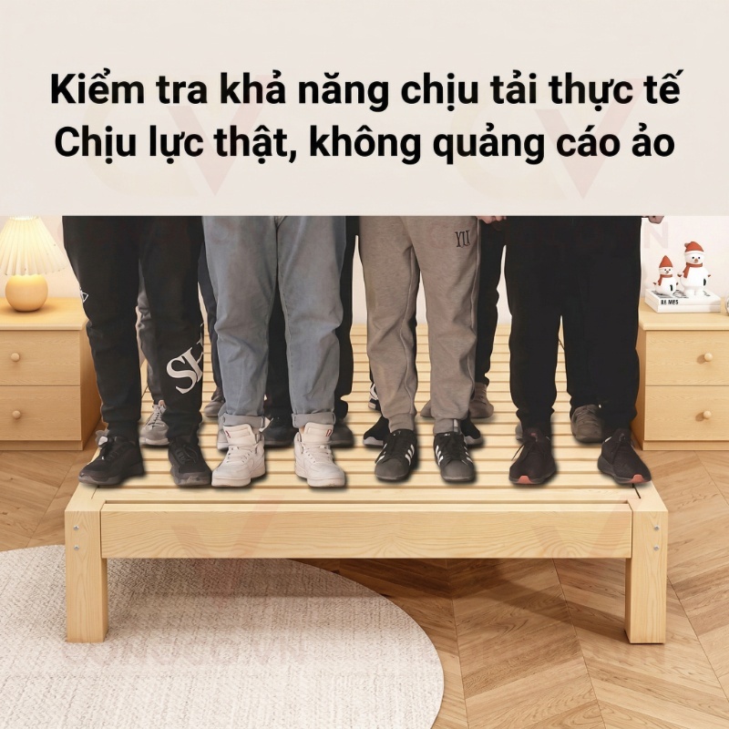 Giường gỗ pallet nan thông CONOCO Tối Giản Cao 30cm Chống dễ lắp cho căn hộ phòng trọ