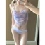 Bikini nữ tông nước pastel – đồ bơi 2 mảnh gợi cảm phong cách ngọt ngào, kèm váy lưới dài che dáng, chất liệu polyester