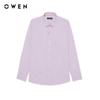 Owen - Áo sơ mi dài tay Slim Fit AS256049D màu Hồng chất liệu Bamboo spandex