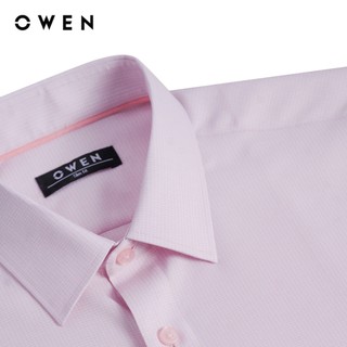 Owen - Áo sơ mi dài tay Slim Fit AS256049D màu Hồng chất liệu Bamboo spandex
