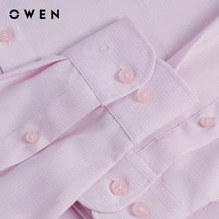 Owen - Áo sơ mi dài tay Slim Fit AS256049D màu Hồng chất liệu Bamboo spandex