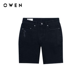 Owen - Quần short Straight Fit SJ258022 màu Đen chất liệu Cotton Spandex