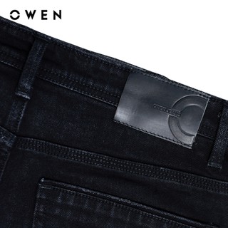 Owen - Quần short Straight Fit SJ258022 màu Đen chất liệu Cotton Spandex