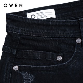 Owen - Quần short Straight Fit SJ258022 màu Đen chất liệu Cotton Spandex