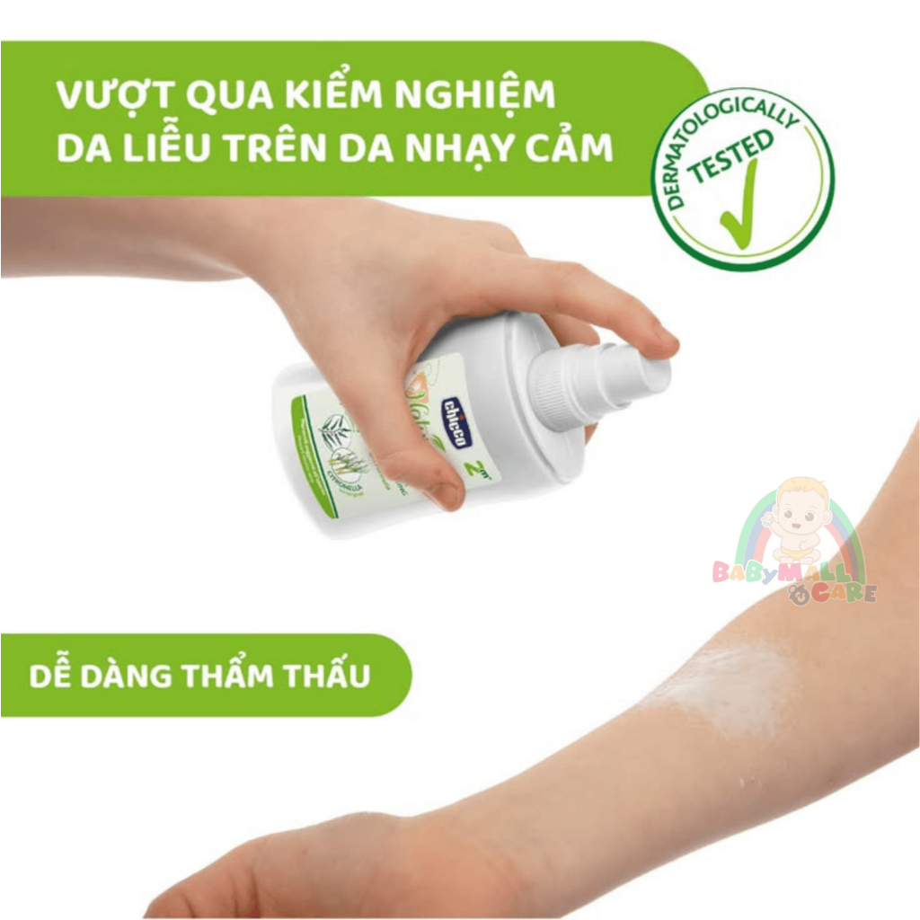 Gel Xịt Chống Muối Bảo Vệ Da Chicco NaturalZ 60ml Dưỡng Ẩm, Xua Muỗi Cho Bé | Babymall & Care