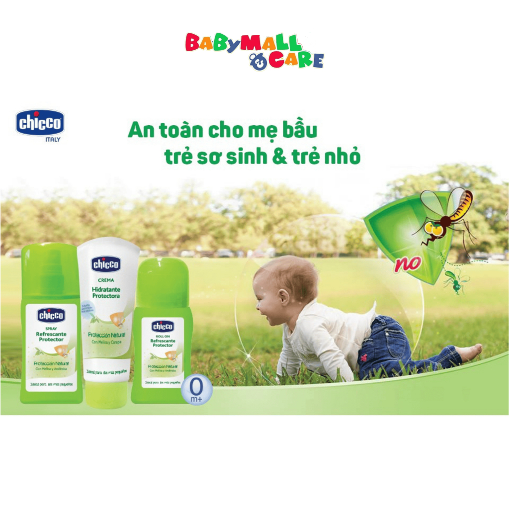 Gel Xịt Chống Muối Bảo Vệ Da Chicco NaturalZ 60ml Dưỡng Ẩm, Xua Muỗi Cho Bé | Babymall & Care