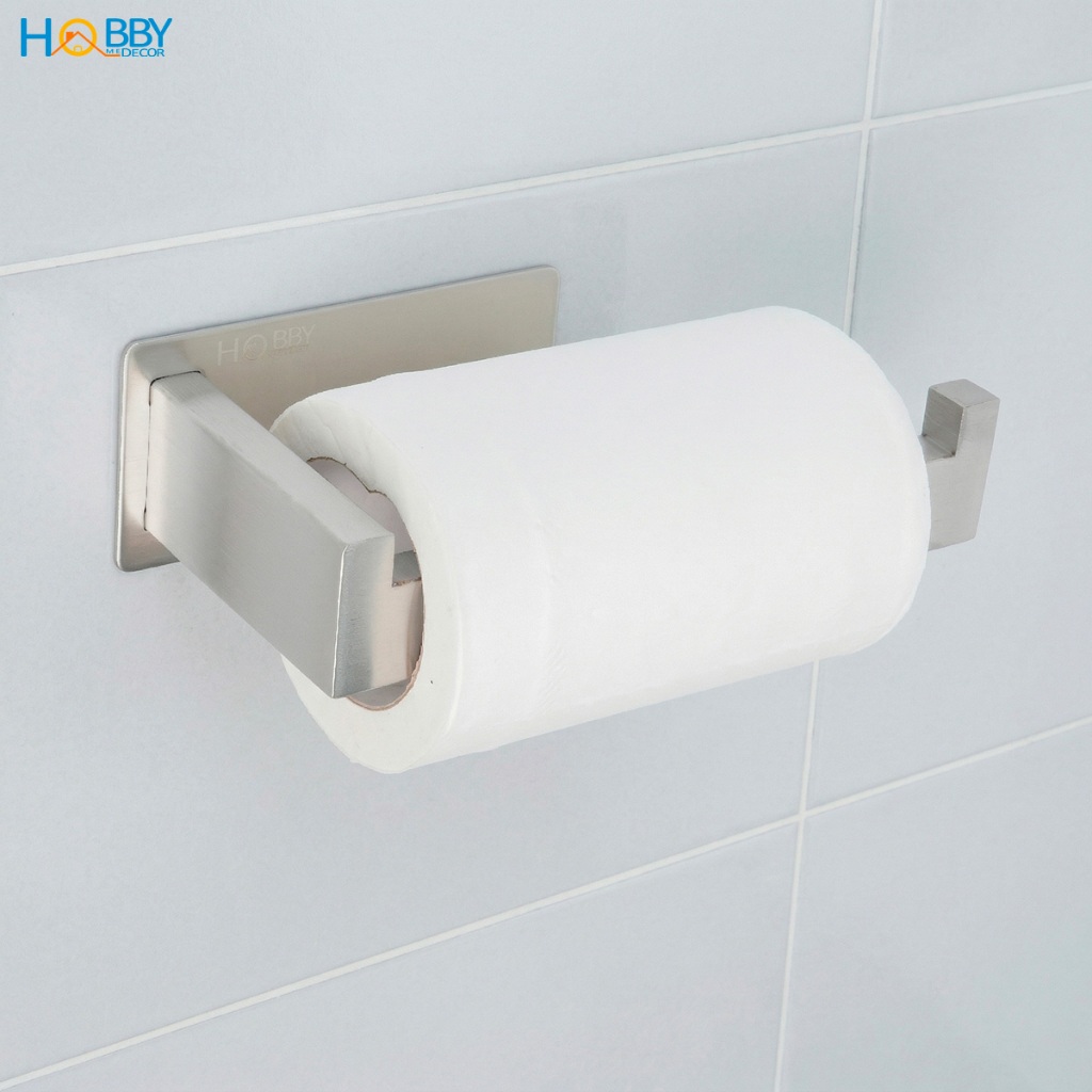 Kệ để cuộn giấy vệ sinh dán tường inox 304 Hobby Home Decor G12