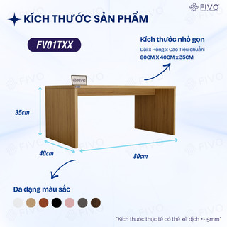 Bàn Trang Điểm Gỗ Ngồi Bệt Có Ngăn Kéo FV01 FIVO, Linh Hoạt Làm Bàn Học Bàn Trà, Không Lộ Vít Bề Mặt, Đa Dạng Bảy Màu