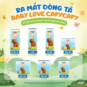Tã bỉm quần Baby Love Capy Capy siêu thấm khô thoáng M56+4/L52/XL48/XXL44/3XL34/4XL30/5XL26