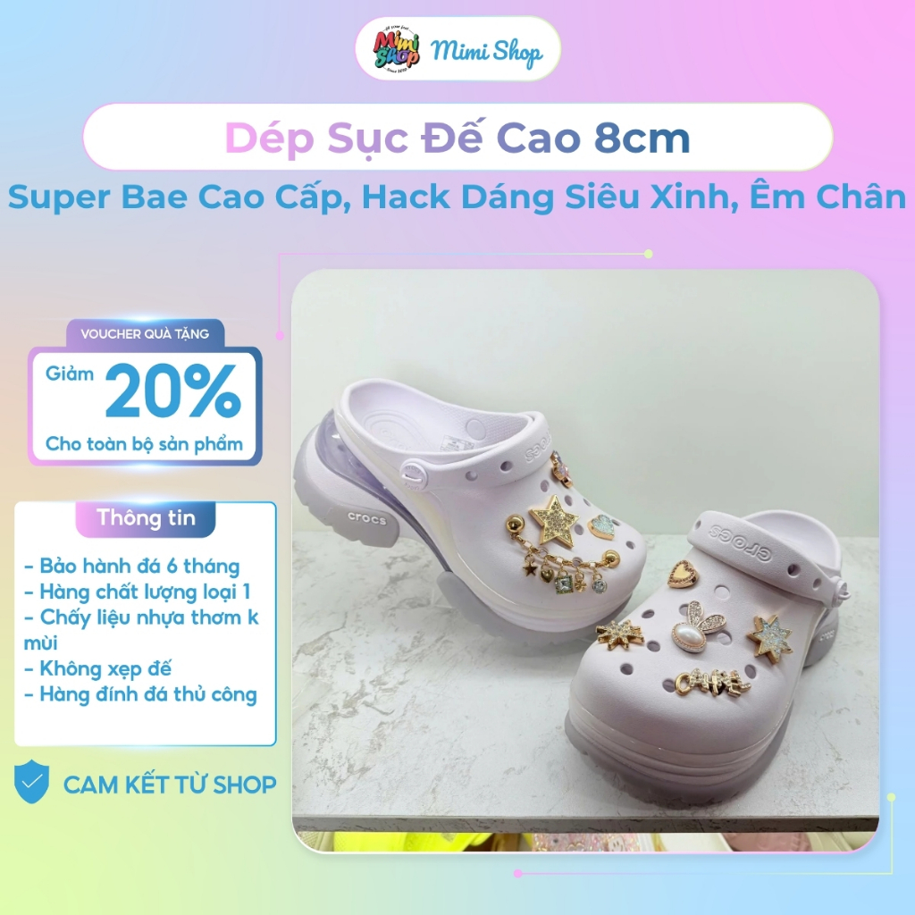 Dép Sục Đế Cao 8cm Mimi Shop – Sục Nữ Super Bae Cao Cấp, Hack Dáng Siêu Xinh, Êm Chân