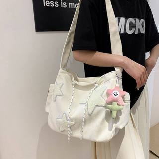 Túi Tote Sức Chứa Lớn Họa Tiết Sao, Chất Vải Nhung Mềm, Túi Đeo Vai Nữ Vải Dù Chống Thấm Nhiều Ngăn.S4061