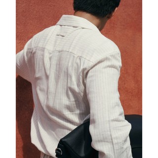 Áo sơ mi tay dài nam sọc linen Form Regular - ROUTINE 10S26SHL005