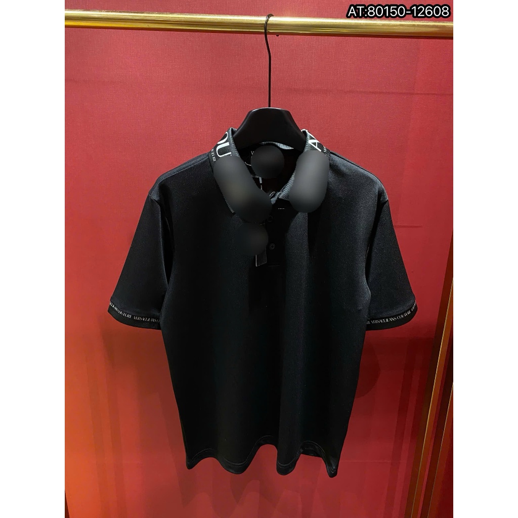ÁO polo nam cổ tròn họa tiết thêu tay ngắn phong cách trẻ trung chuẩn from