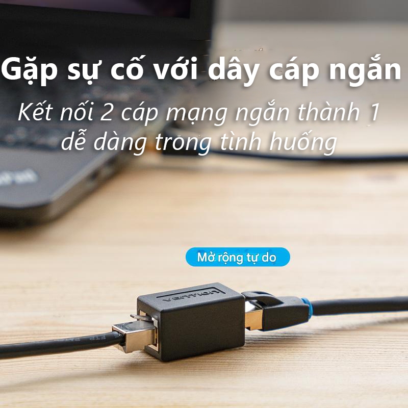 Đầu Nối Dây Mạng RJ45 Cat6 Vention - Coupler Chống Nhiễu, Nối Dây Mạng Nhanh Không Bấm