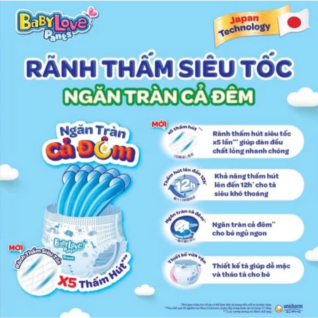 Tã Bỉm Quần BabyLove Pants M48+4/L48+4/XL48/XXL48+4/XXXL33+2/4XL33+2