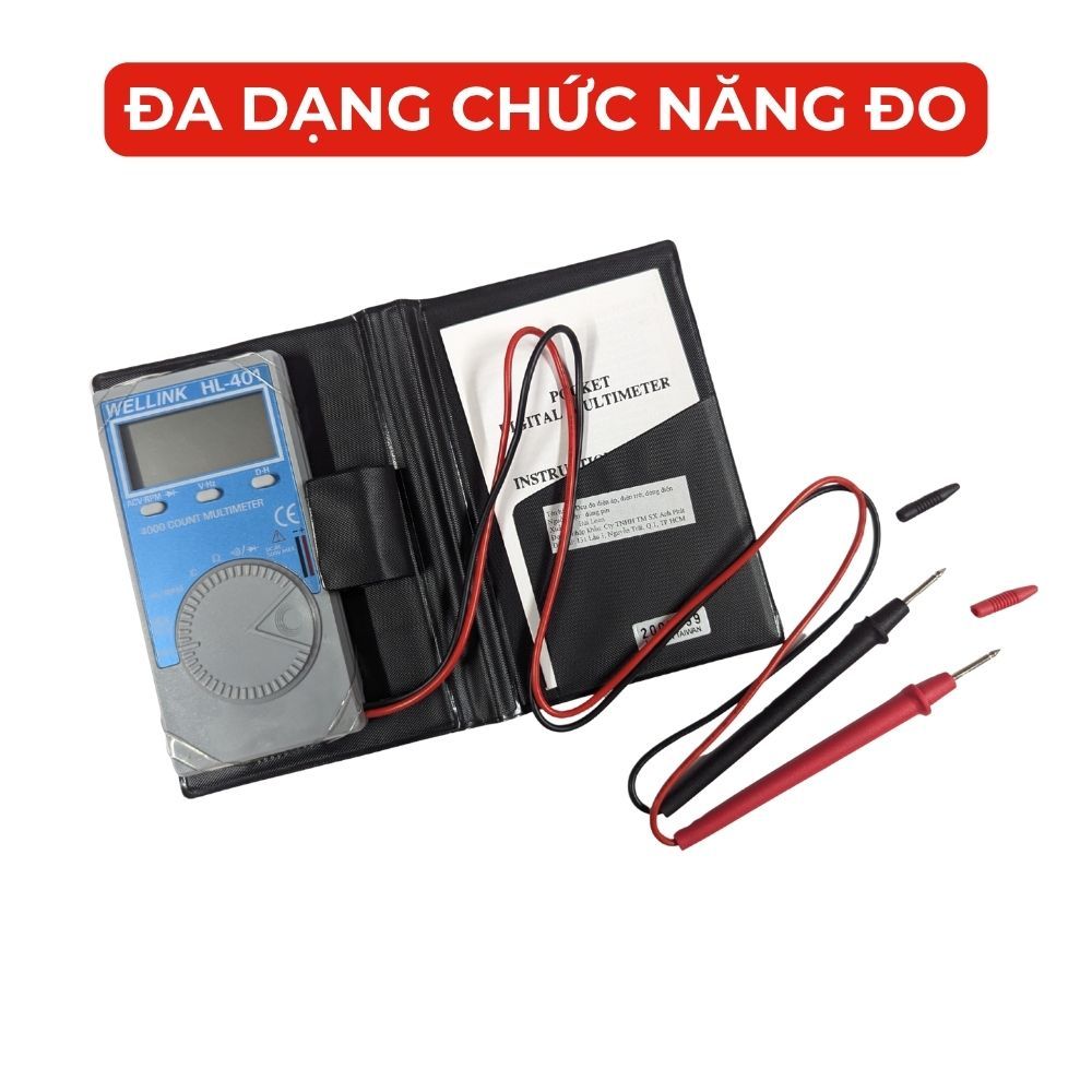 Đồng Hồ Vạn Năng Bỏ Túi WELLINK HL-401 Thiết Kế Nhỏ Gọn Nhẹ Đa Chức Năng Đo Lường