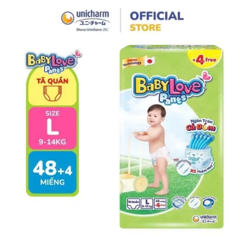 Tã Bỉm Quần BabyLove Pants M48+4/L48+4/XL48/XXL48+4/XXXL33+2/4XL33+2