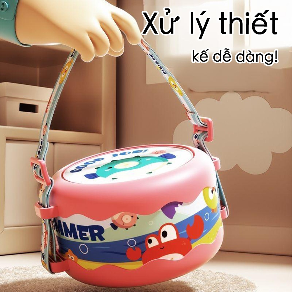 Bộ trống hai mặt giáo dục cho trẻ em Đồ chơi nhạc cụ 18cm có dây đeo điều chỉnh & 2 cây đánh Phát triển cảm giác âm nhạc