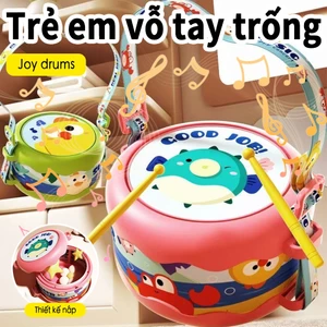 Bộ trống hai mặt giáo dục cho trẻ em Đồ chơi nhạc cụ 18cm có dây đeo điều chỉnh & 2 cây đánh Phát triển cảm giác âm nhạc