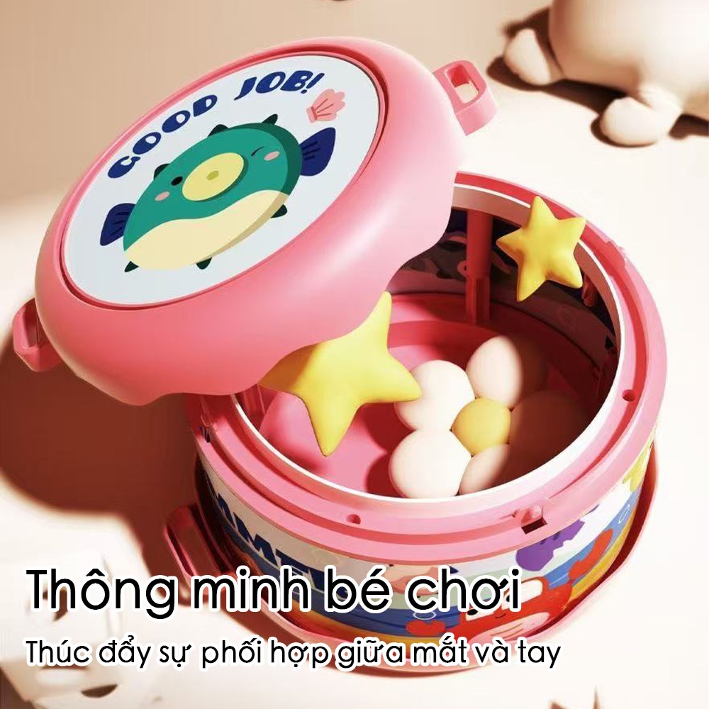 Bộ trống hai mặt giáo dục cho trẻ em Đồ chơi nhạc cụ 18cm có dây đeo điều chỉnh & 2 cây đánh Phát triển cảm giác âm nhạc