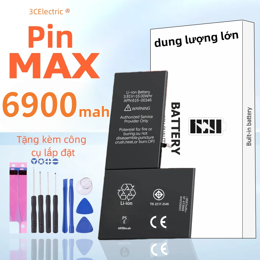 Pin sạc nhanh dung lượng lớn bảo hành 2 năm 5-6-7-8-Mini-X-Xs-Xr-Xsmax-11-12-13-SE-Promax