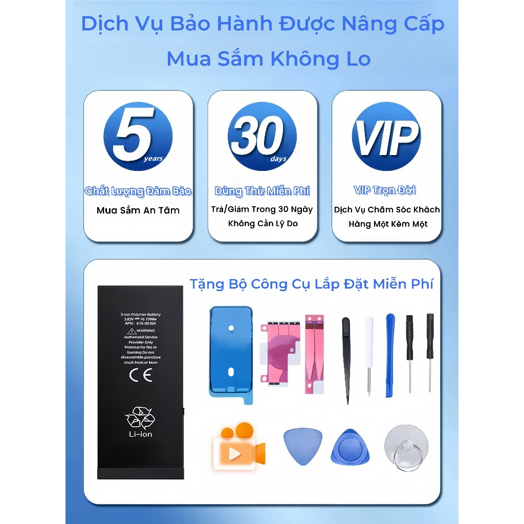 Pin sạc nhanh dung lượng lớn bảo hành 2 năm 5-6-7-8-Mini-X-Xs-Xr-Xsmax-11-12-13-SE-Promax | BigBuy360 - bigbuy360.vn